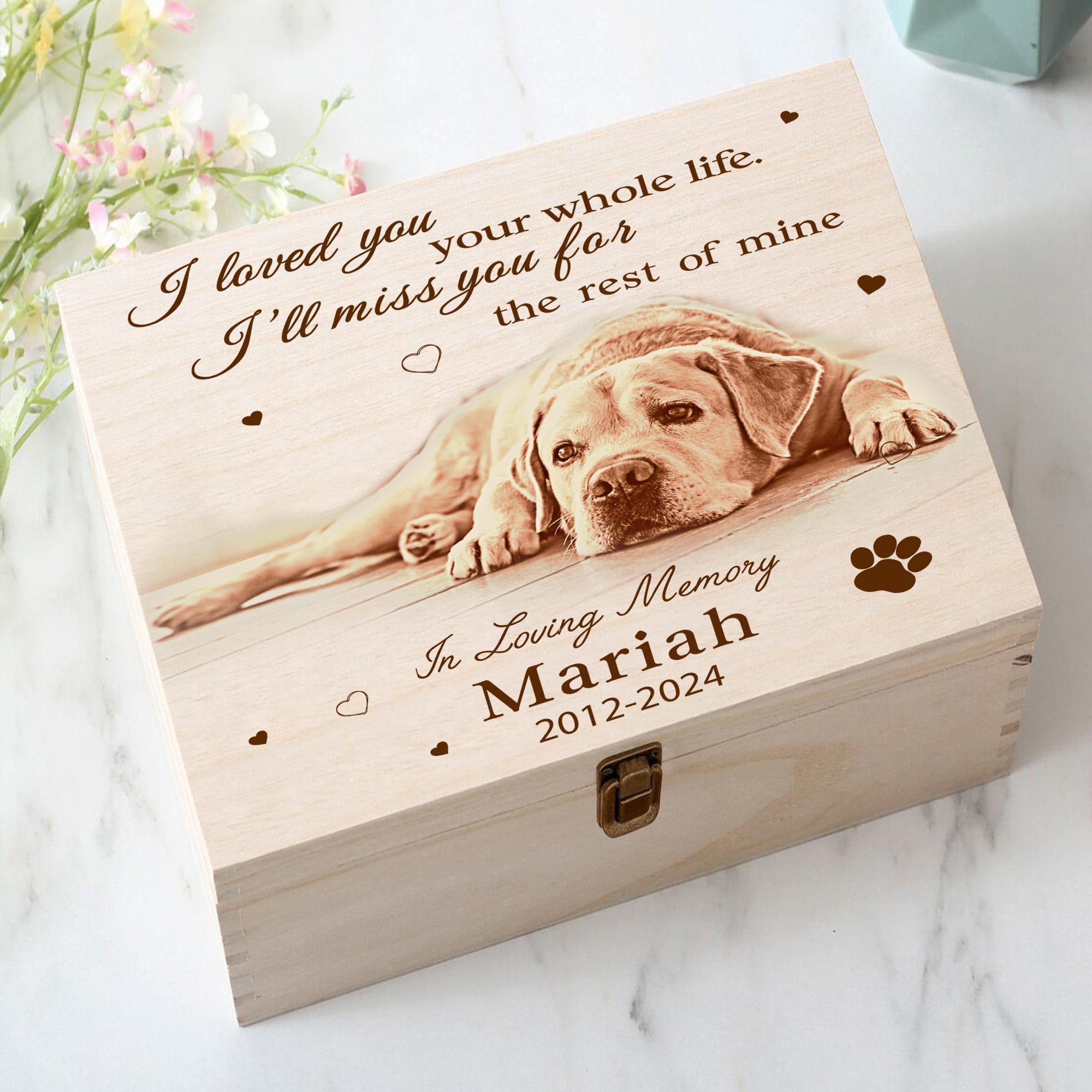 Amazon.com: ThanhCrafCo Personalized Pet Memorial Keepsake Box